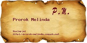 Prorok Melinda névjegykártya